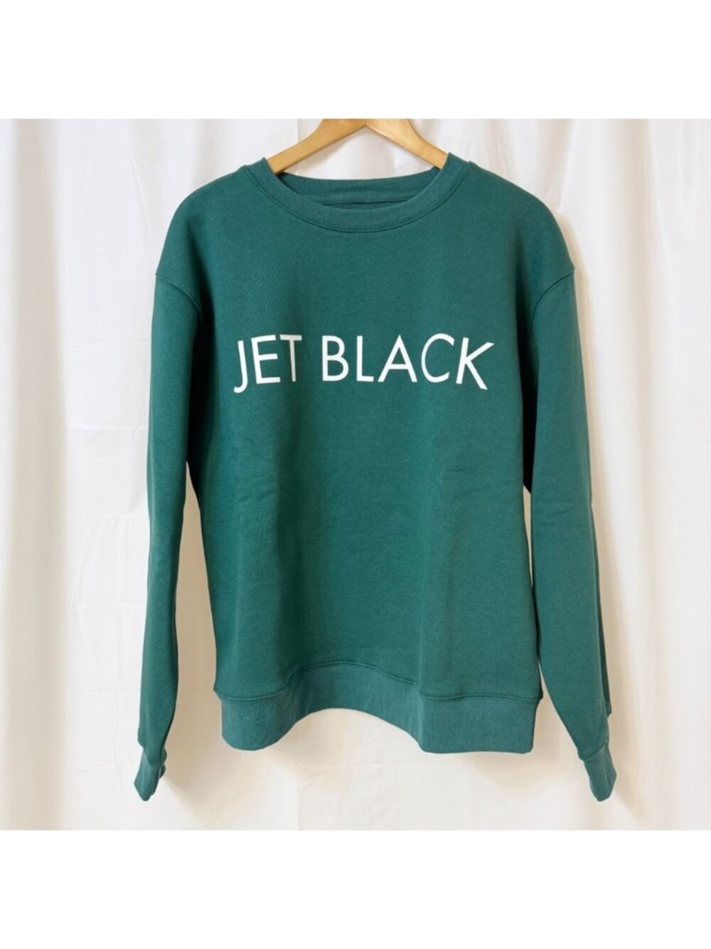 Brunette The Label Core Crew JET BLACK Emerald Green L/XL NWT